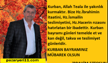 KURBAN BAYRAMINIZ MÜBAREK OLSUN(PAZARYERİ HABER)