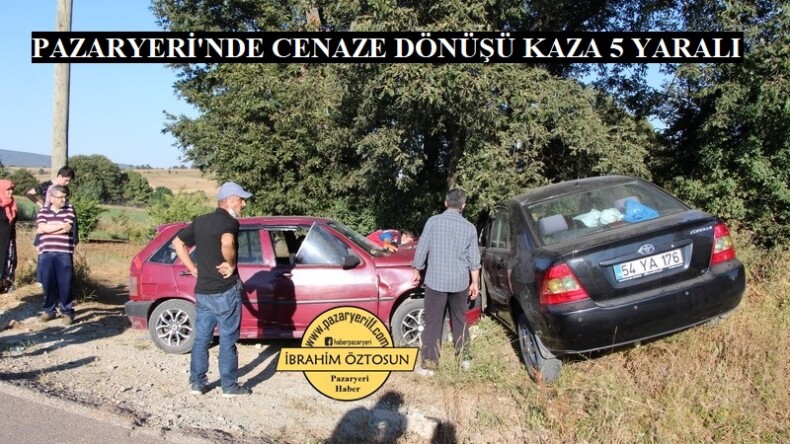 Annesinin Cenazesinden Dönerken Kaza Yaptı 5 yaralı