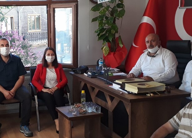 Başkan Tekin ve Ak Parti Teşkilatından MHP İlçe Teşkilatına ziyaret