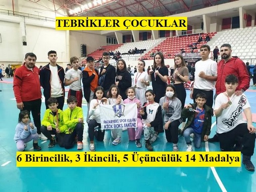  Pazaryeri Kick Boks Takımı 14 Madalya İle Döndü