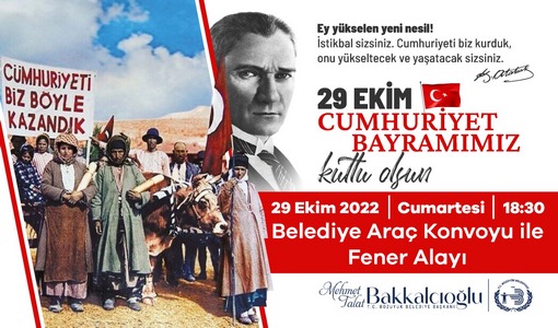 BAŞKAN BAKKALCIOĞLU’NUN 29 EKİM CUMHURİYET BAYRAMI KUTLAMA MESAJI