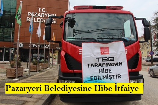 Pazaryeri Belediyesine Hibe İtfaiye