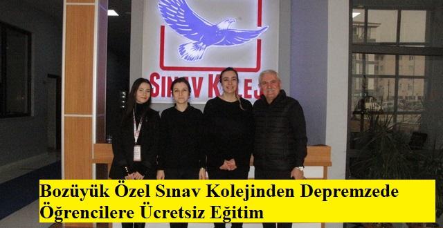 Bozüyük Özel Sınav Kolejinden Depremzede Öğrencilere Ücretsiz Eğitim