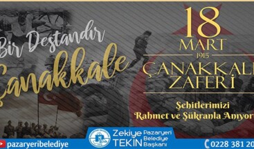 Pazaryeri Belediye Başkanı Zekiye Tekin’in 18 Mart Çanakkale Zaferi Mesajı.