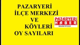 PAZARYERİ MERKEZ VE KÖYLERİ OY SAYILARI