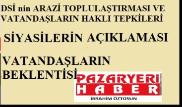 DSİ nin ARAZİ TOPLULAŞTIRMASI VE TEPKİLERİ