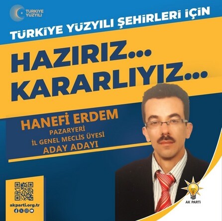 M.Hanefi Erdem Ak Partiden İl Genel Meclis Aday Adayı