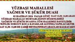 YÜZBAŞI MAHALLE MUHTARLIĞINDAN YAĞMUR VE ŞÜKÜR DUASI ETKİNLİĞİ
