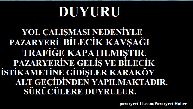 İLÇE KAYMAKAMLIĞI DUYURUSU
