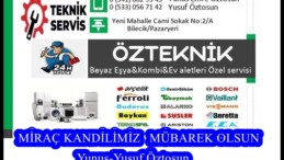Pazaryeri Özteknik Servisinin Miraç Gecesi mesajı